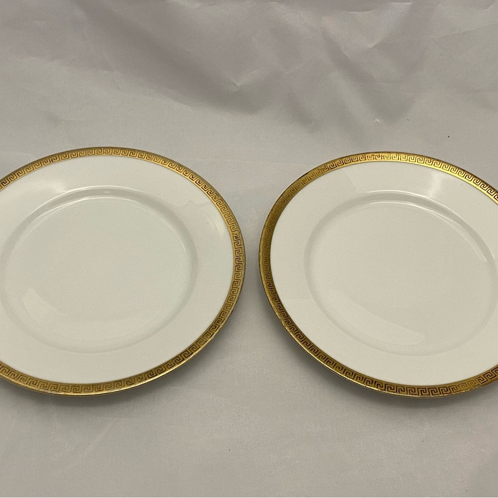 MZ Austria Porcelain 9” Plate, Greek Key Pattern, Set Of 3, EUC